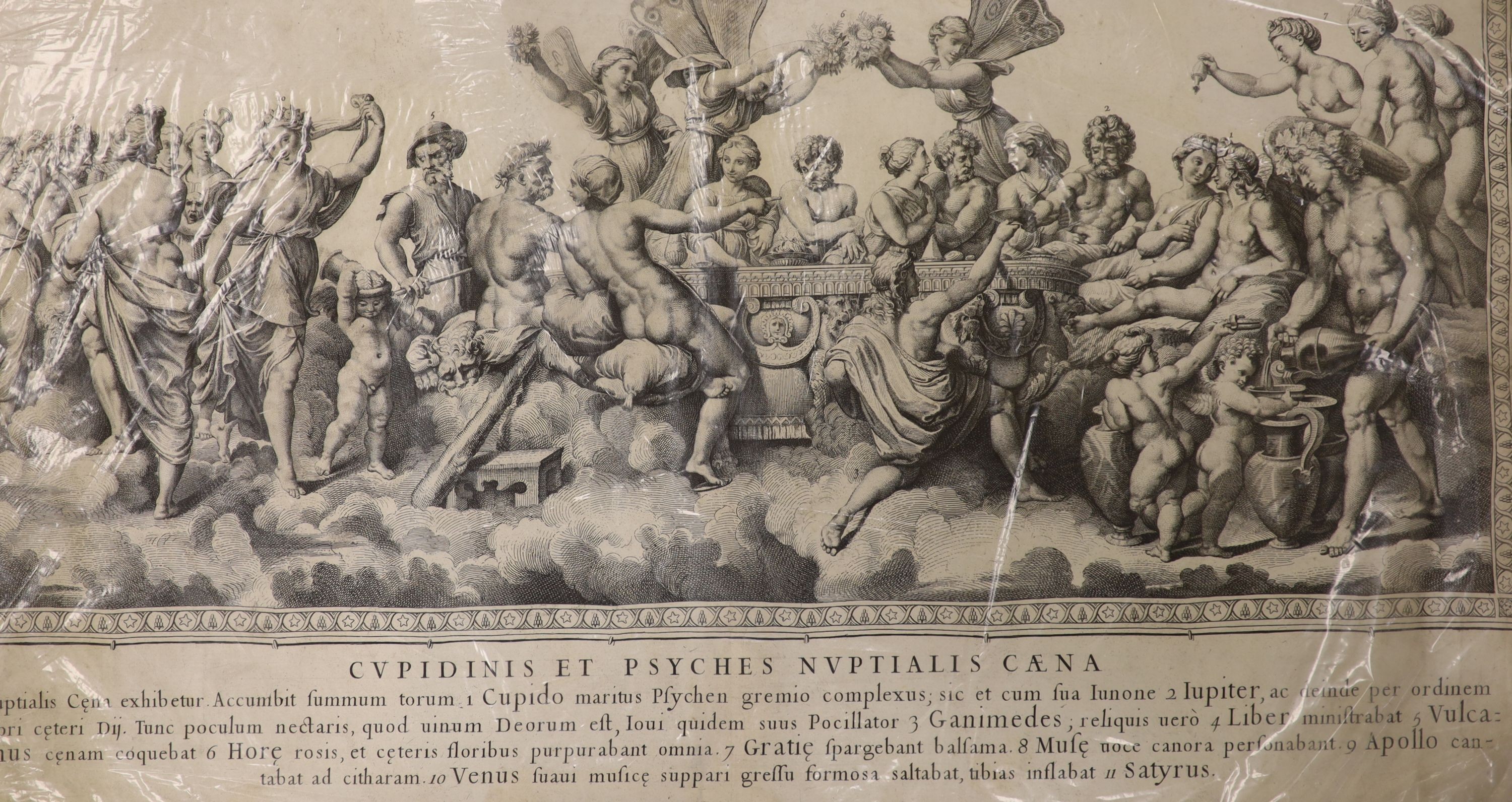 Tanje after Hutin, engraving, Quadro ddi Francesco Albani, overall 43 x 51cm, together with a group of other assorted unframed engravings